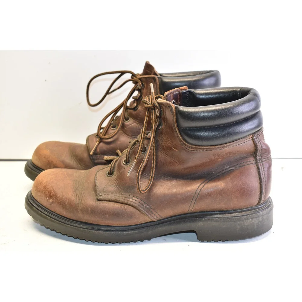 Red Wing 1607 Supersole Work Boots Brown Mens 9B Leather Lace Up Padded USA 90's